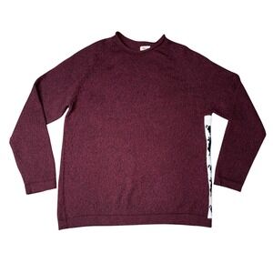 Paka Alpaca Blend Sweater Mens Medium Burgundy Llama Side Panel Excellent Peru